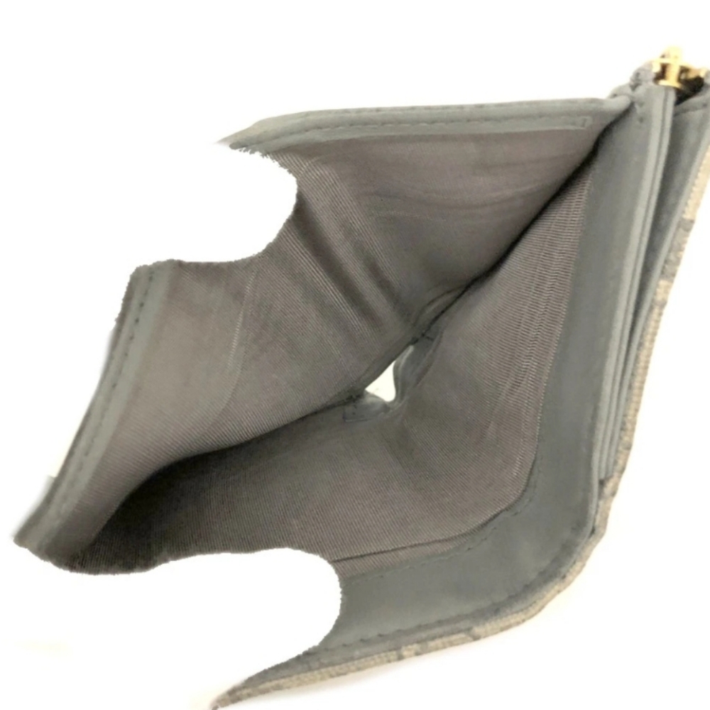 Christian Dior Saddle Trotter Oblique Canvas Leather Trifold Wallet Gray/2BH1711 - Picture 6 of 8